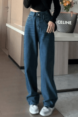 Style Core Aesthetics, New Style Trends - Jean boyfriend croisé délavé vintage