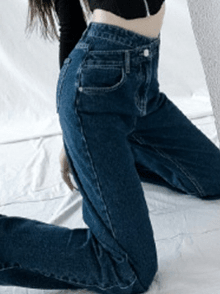 Style Core Aesthetics, New Style Trends - Jean boyfriend croisé délavé vintage Style Core Aesthetics, New Style Trends - Jean boyfriend croisé délavé vintage