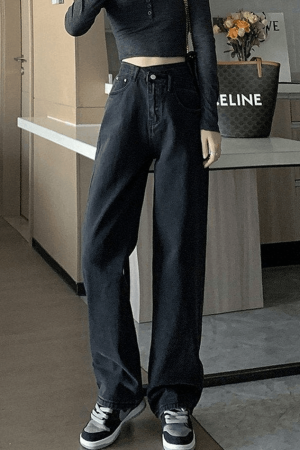 Style Core Aesthetics, New Style Trends - Jean boyfriend croisé délavé vintage