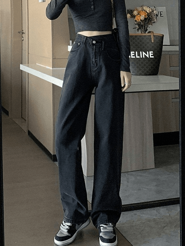 Style Core Aesthetics, New Style Trends - Jean boyfriend croisé délavé vintage Style Core Aesthetics, New Style Trends - Jean boyfriend croisé délavé vintage