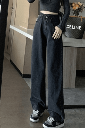 Style Core Aesthetics, New Style Trends - Jean boyfriend croisé délavé vintage