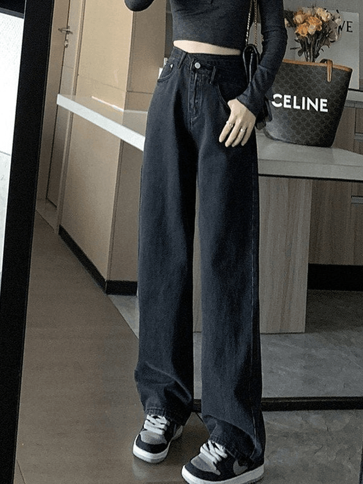 Style Core Aesthetics, New Style Trends - Jean boyfriend croisé délavé vintage Style Core Aesthetics, New Style Trends - Jean boyfriend croisé délavé vintage