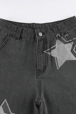 Style Core Aesthetics, New Style Trends - Jean boyfriend déchiré Vintage Star Patch