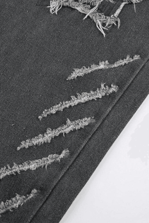 Style Core Aesthetics, New Style Trends - Jean boyfriend déchiré Vintage Star Patch