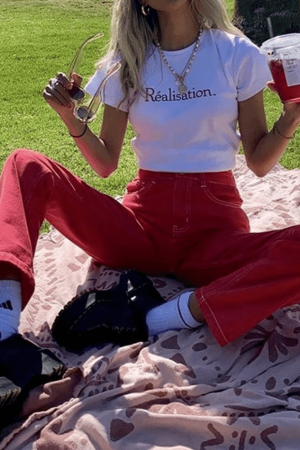 Style Core Aesthetics, New Style Trends - Jean boyfriend délavé à détails cousus