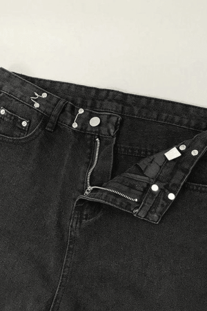 Style Core Aesthetics, New Style Trends - Jean boyfriend délavé foncé Y2K