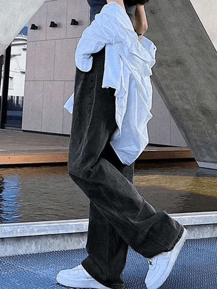 Style Core Aesthetics, New Style Trends - Jean boyfriend délavé foncé Y2K Style Core Aesthetics, New Style Trends - Jean boyfriend délavé foncé Y2K