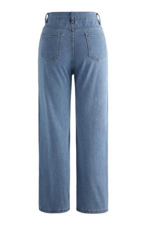 Style Core Aesthetics, New Style Trends - Jean boyfriend délavé à taille haute