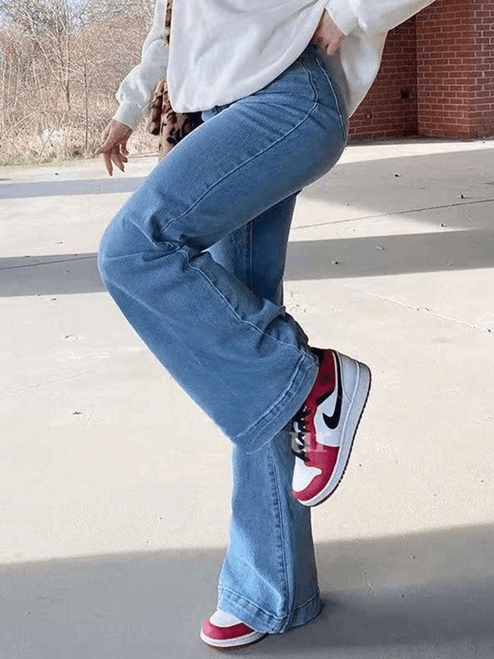 Style Core Aesthetics, New Style Trends - Jean boyfriend délavé à taille moyenne Style Core Aesthetics, New Style Trends - Jean boyfriend délavé à taille moyenne