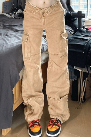 Style Core Aesthetics, New Style Trends - Jean boyfriend délavé vintage avec fermeture éclair