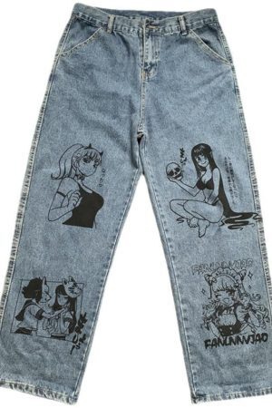 Style Core Aesthetics, New Style Trends - Jean boyfriend à imprimé graffiti