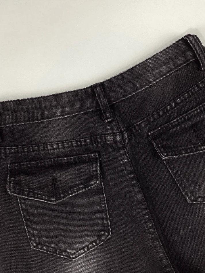 Style Core Aesthetics, New Style Trends - Jean boyfriend noir vintage délavé Style Core Aesthetics, New Style Trends - Jean boyfriend noir vintage délavé