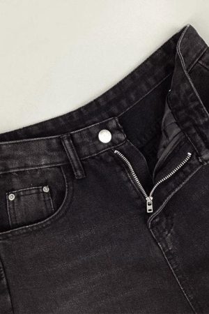 Style Core Aesthetics, New Style Trends - Jean boyfriend noir vintage délavé