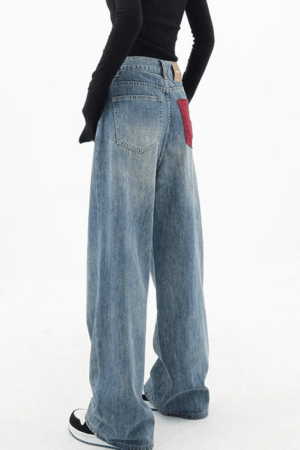 Style Core Aesthetics, New Style Trends - Jean boyfriend vintage contrasté années 90