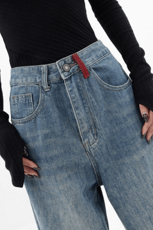 Style Core Aesthetics, New Style Trends - Jean boyfriend vintage contrasté années 90