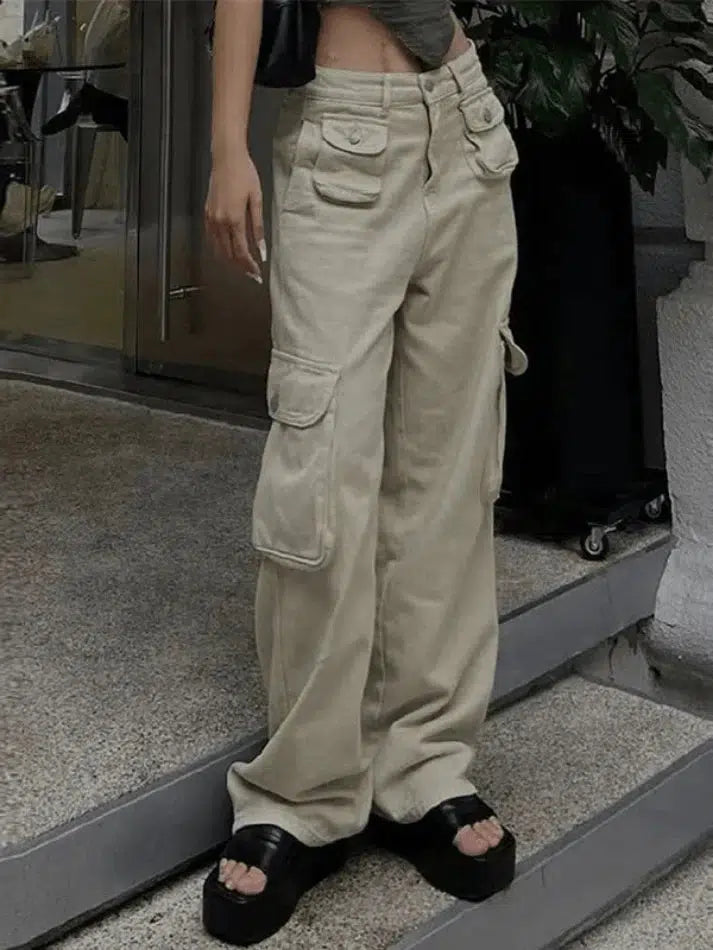 Style Core Aesthetics, New Style Trends - Jean cargo baggy kaki vintage Style Core Aesthetics, New Style Trends - Jean cargo baggy kaki vintage