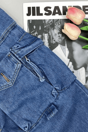 Style Core Aesthetics, New Style Trends - Jean cargo baggy à poches délavées vintage