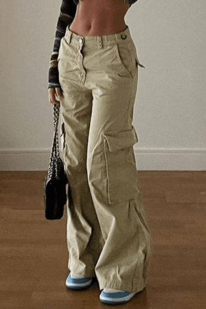 Style Core Aesthetics, New Style Trends - Jean cargo baggy à poches vintage