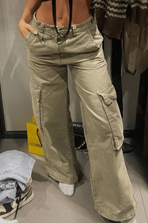 Style Core Aesthetics, New Style Trends - Jean cargo baggy à poches vintage