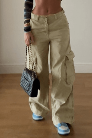 Style Core Aesthetics, New Style Trends - Jean cargo baggy à poches vintage