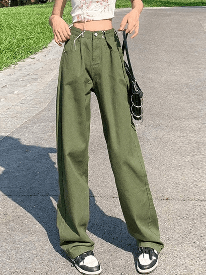 Style Core Aesthetics, New Style Trends - Jean cargo baggy vert vintage Style Core Aesthetics, New Style Trends - Jean cargo baggy vert vintage