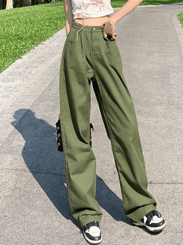 Style Core Aesthetics, New Style Trends - Jean cargo baggy vert vintage Style Core Aesthetics, New Style Trends - Jean cargo baggy vert vintage
