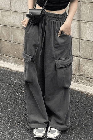 Style Core Aesthetics, New Style Trends - Jean cargo baggy vintage avec poches