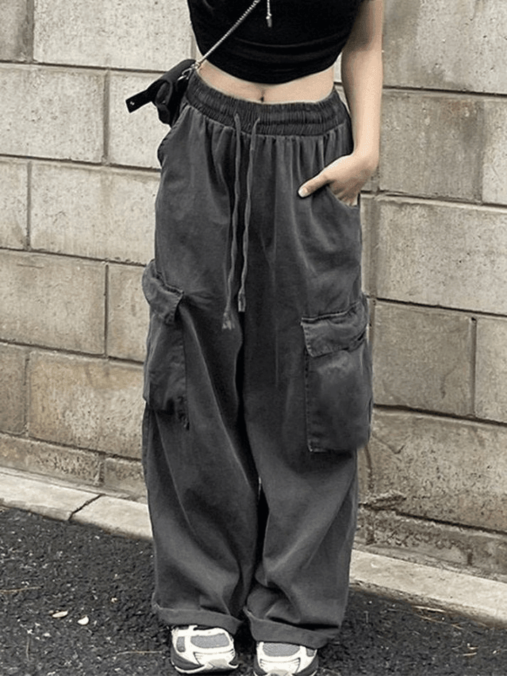 Style Core Aesthetics, New Style Trends - Jean cargo baggy vintage avec poches Style Core Aesthetics, New Style Trends - Jean cargo baggy vintage avec poches