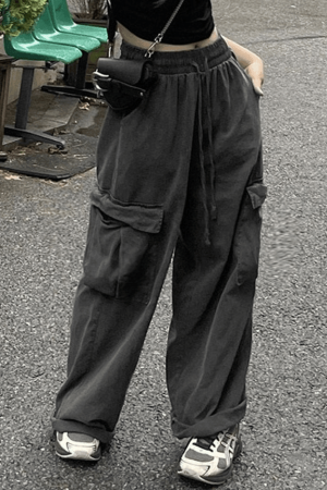 Style Core Aesthetics, New Style Trends - Jean cargo baggy vintage avec poches