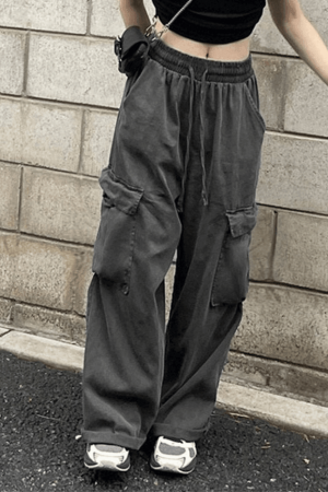 Style Core Aesthetics, New Style Trends - Jean cargo baggy vintage avec poches