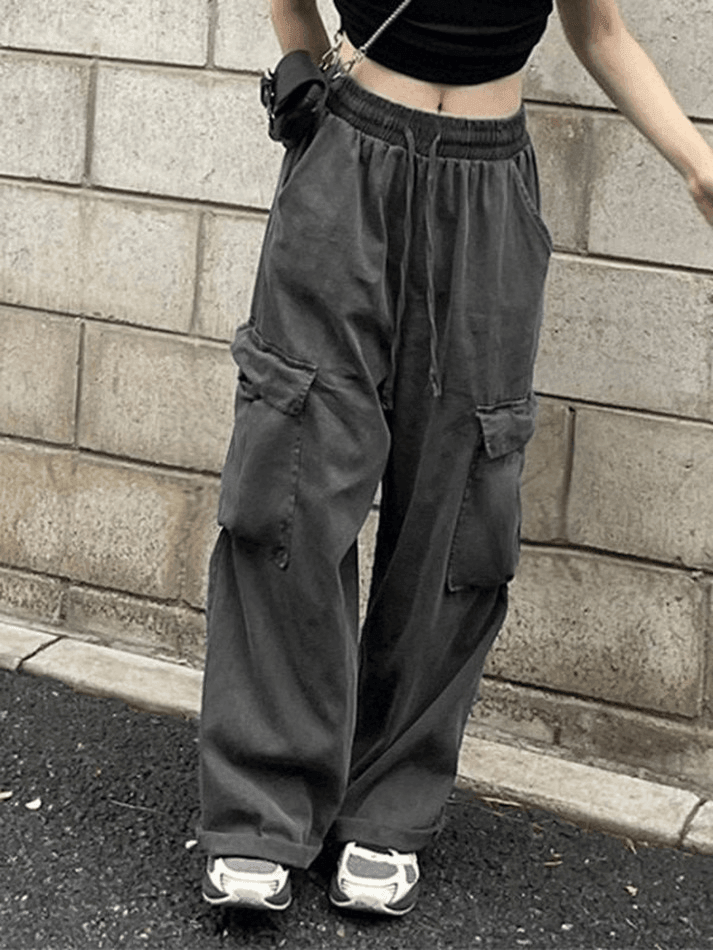 Style Core Aesthetics, New Style Trends - Jean cargo baggy vintage avec poches Style Core Aesthetics, New Style Trends - Jean cargo baggy vintage avec poches