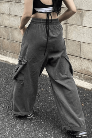 Style Core Aesthetics, New Style Trends - Jean cargo baggy vintage avec poches