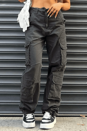 Style Core Aesthetics, New Style Trends - Jean cargo baggy vintage à poches plaquées