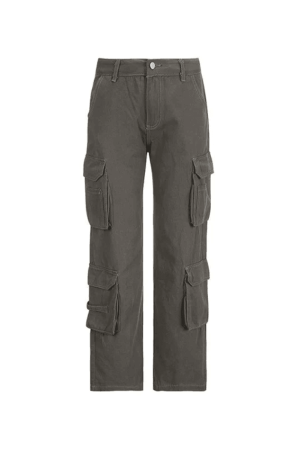 Style Core Aesthetics, New Style Trends - Jean cargo baggy vintage à poches plaquées