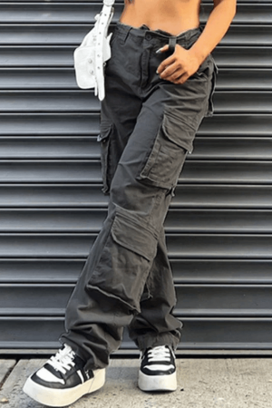 Style Core Aesthetics, New Style Trends - Jean cargo baggy vintage à poches plaquées