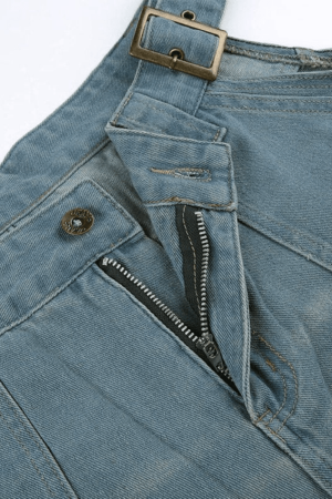 Style Core Aesthetics, New Style Trends - Jean cargo coupe droite avec ceinture