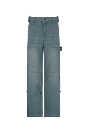 Style Core Aesthetics, New Style Trends - Jean cargo coupe droite avec ceinture