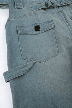 Style Core Aesthetics, New Style Trends - Jean cargo coupe droite avec ceinture