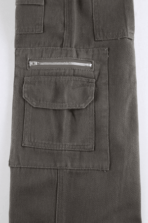 Style Core Aesthetics, New Style Trends - Jean cargo délavé à boucle graphique