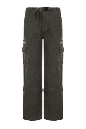 Style Core Aesthetics, New Style Trends - Jean cargo délavé à boucle graphique