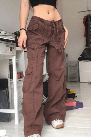 Style Core Aesthetics, New Style Trends - Jean cargo délavé à poches plaquées