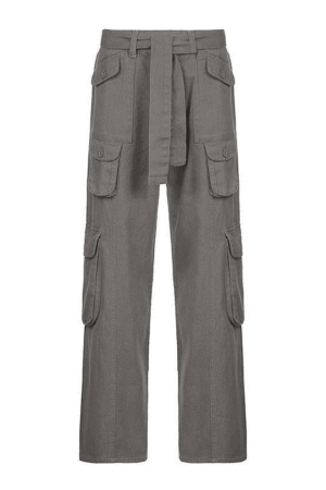 Style Core Aesthetics, New Style Trends - Jean cargo délavé à poches plaquées