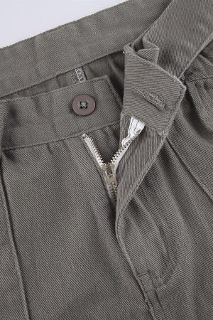 Style Core Aesthetics, New Style Trends - Jean cargo délavé à poches plaquées