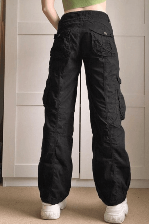 Style Core Aesthetics, New Style Trends - Jean cargo délavé à taille basse