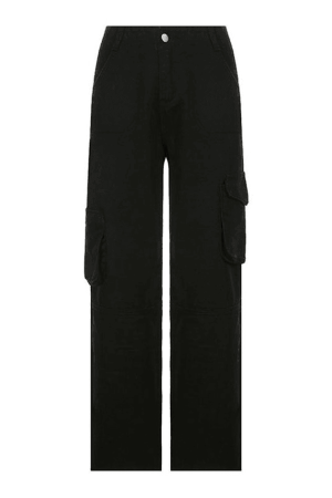 Style Core Aesthetics, New Style Trends - Jean cargo délavé à taille basse