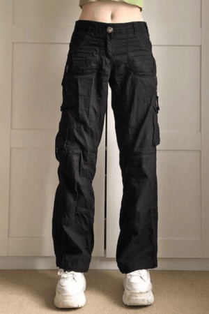 Style Core Aesthetics, New Style Trends - Jean cargo délavé à taille basse