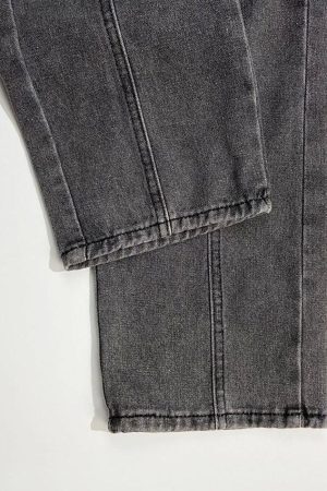 Style Core Aesthetics, New Style Trends - Jean cargo délavé à taille moyenne avec poche