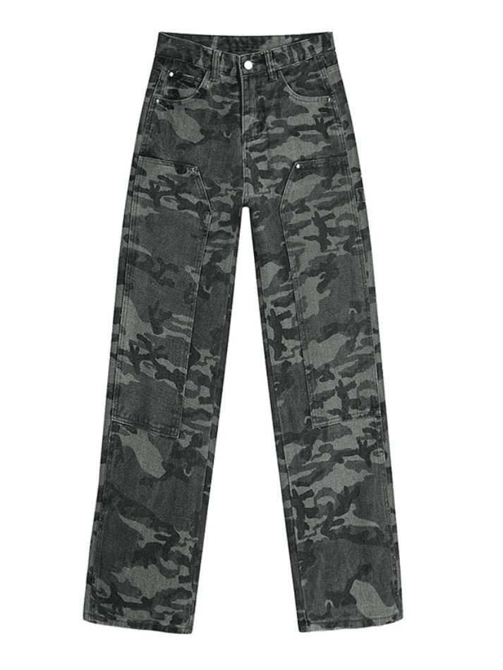 Style Core Aesthetics, New Style Trends - Jean cargo délavé vert camouflage Style Core Aesthetics, New Style Trends - Jean cargo délavé vert camouflage