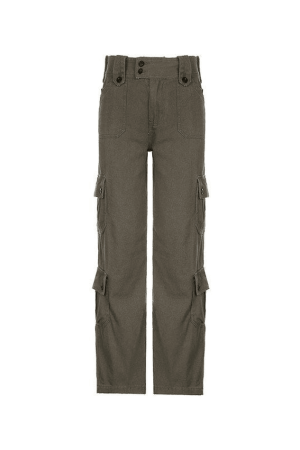 Style Core Aesthetics, New Style Trends - Jean cargo droit boutonné