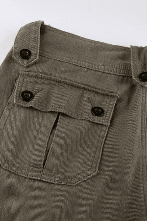 Style Core Aesthetics, New Style Trends - Jean cargo droit boutonné